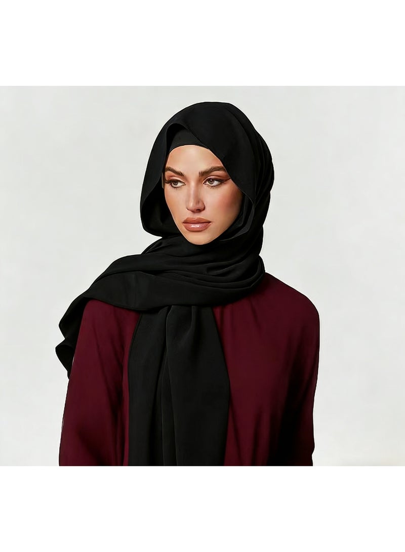 Sellcy Premium Lightweight Chiffon Hijab black - Image 1